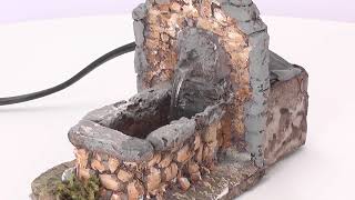 Fountain for nativity scene in working resin cm 16x8x11 h. video