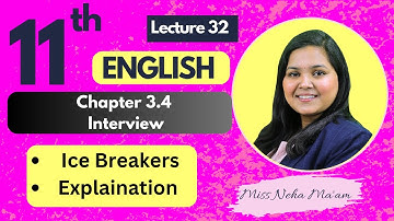 Class 11 | English | Section 3.4 | Interview | Maharastra Board | Miss Neha Ma