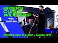 ARMS: Resistance Bands + Weights | Wide Grip Biceps Curls