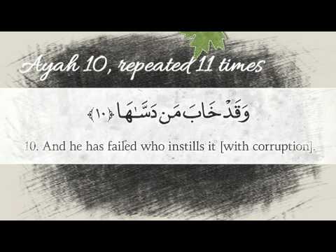 Repeat Ayah By Ayah, Surah Ash Shams (Sh. Shatri)