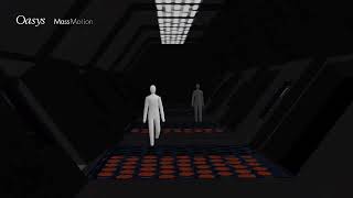 Dark spaceship corridor Oasys MassMotion model