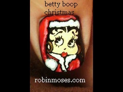 betty boop christmas nail art vintage nails by robin moses youtube
