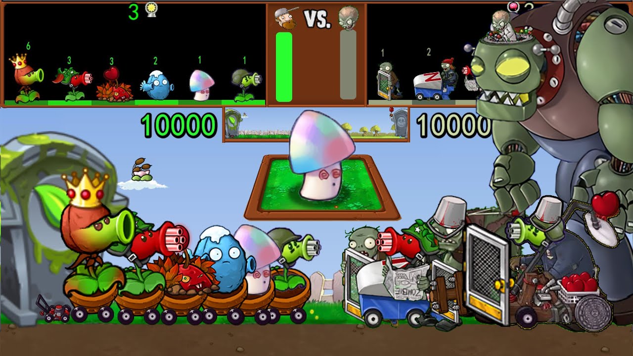 PVZ Fight 16 Plants Vs. Zombies PvZ Plus pvz funny moments