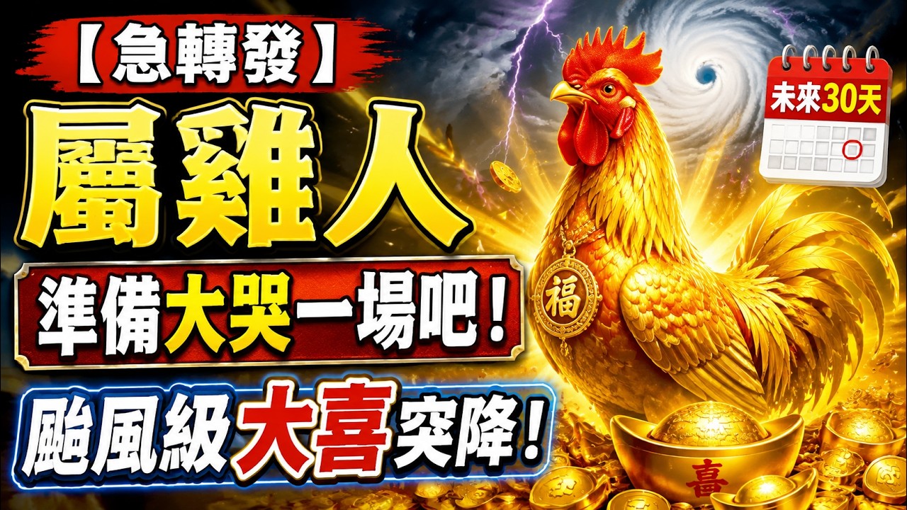 【急轉發】屬雞人準備大哭一場吧!未來30天「颱風級大喜」突降,錯過再等12年!