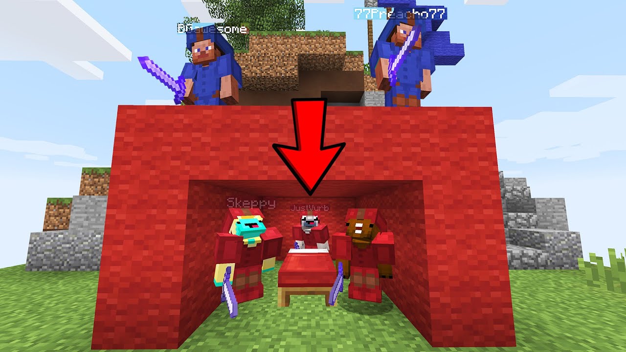 Minecraft Bedwars but we're TROLLING the enemy...