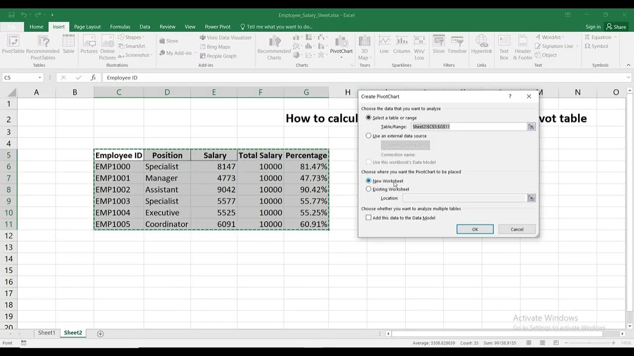 How to calculate percentage of total in excel pivot table - YouTube