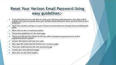 Ways to Reset Verizon Email Password