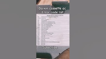 daikin cassette ac error code list||error code list|| #viral #shorts