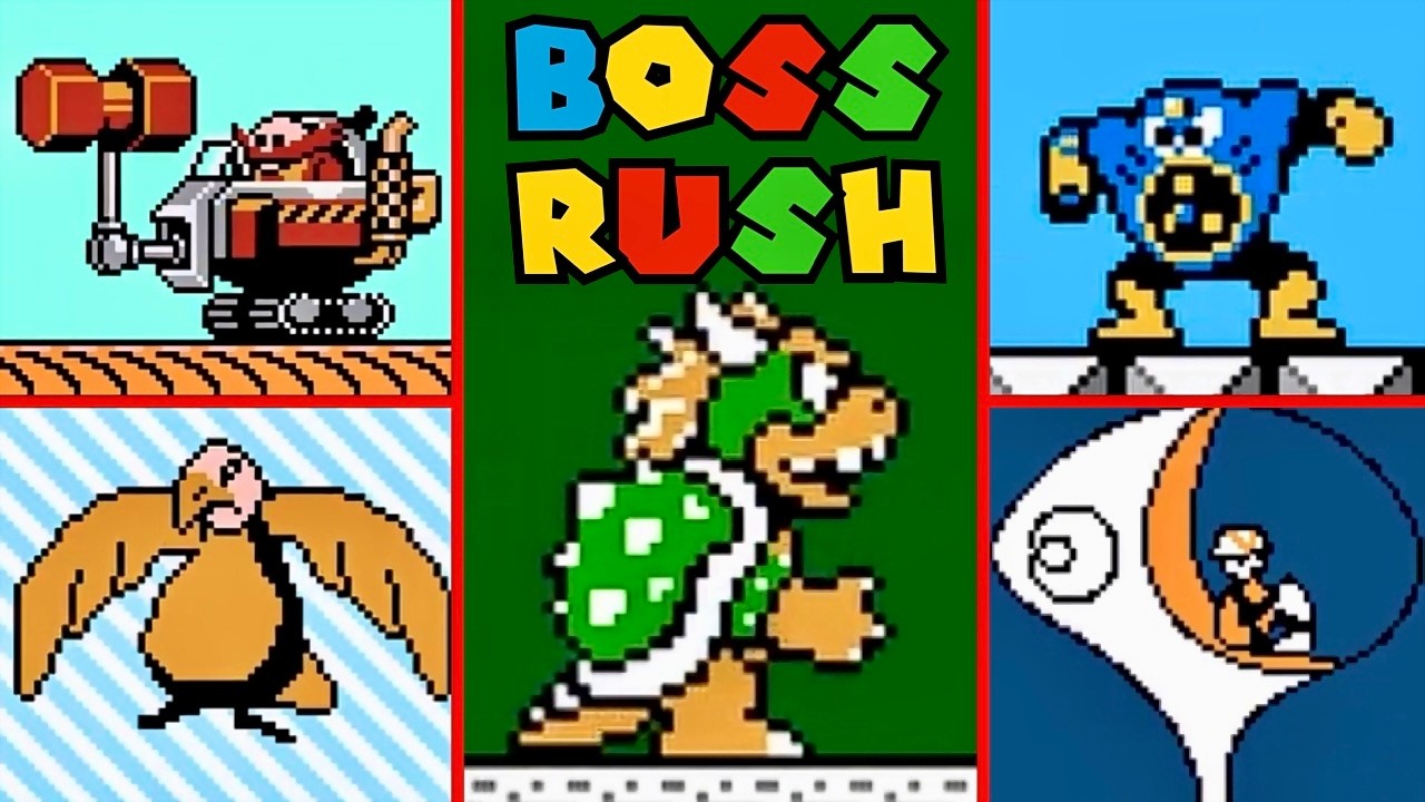 Mario's slightly Unusual Boss Rush - All Boss Fights + Full Movie - 4K