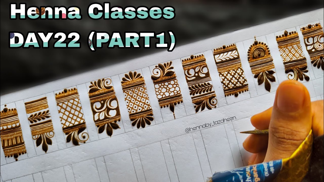 Tazaheen Henna Classes Day 22 (PART 1) ||Learn Detailed Henna with Tazaheen Henna Classes 2023
