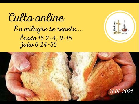 Culto presencial. Transmissão