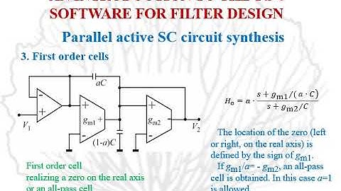 RM software for filter design Part 18 Cascade synthesis of Gm C filters