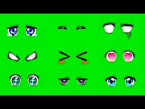 eyes emoji green screen ตาการ์ตูน ดุ๊กดิ๊ก แต่งรูปภาพ ตัดต่อคลิปวีดีโอ ไอคอนน่ารักฉากเขียว