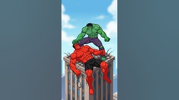 Red Hulk throws Hulk off the building Angry Hulk #hulk #shorts