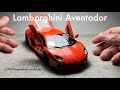 Building aoshima 124 lamborghini aventadorasmrscale model assembly sound