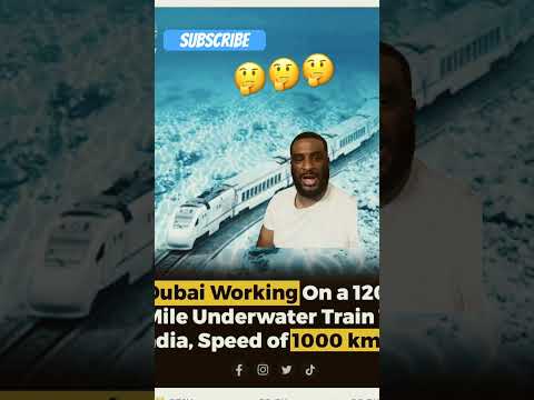 Dubai working on a 1200 mile underwater Train to India,speed of 1000km/Hr #shortvideo #dubai #train