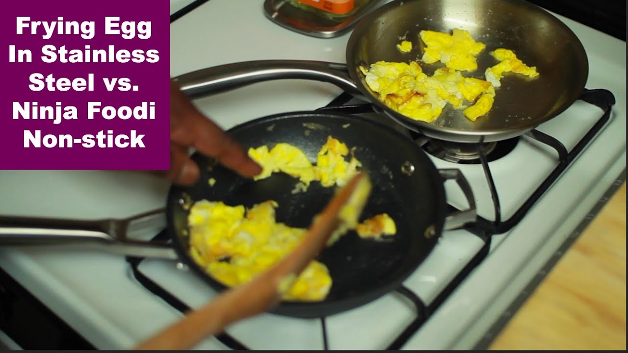 COOKWARE BATTLE HOW TO MAKE A FRIED EGG IN STAINLESS STEEL PAN VS. NON