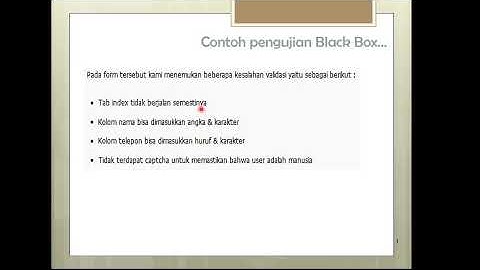Studi Kasus Black Box Testing