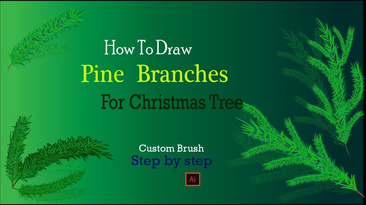 Create Pine leaf brushes for Christmas tree || custom pine branches in ...