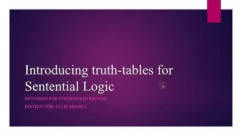 3.1 Introducing Truth tables (Fa2020)