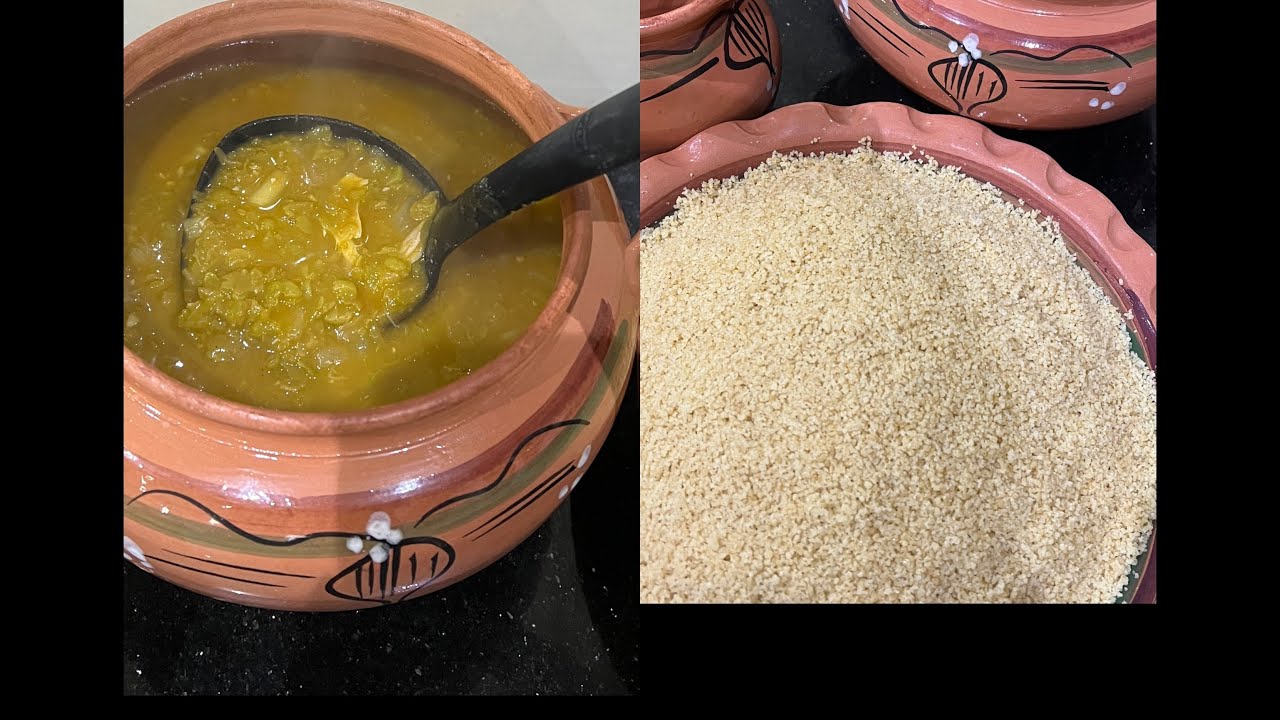 Couscous avec une sauce de pois cassé 