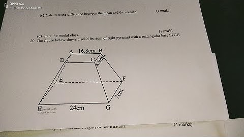 VOLUME AND SURFACE AREA OF A FRUSTUM FROM A PYRAMID