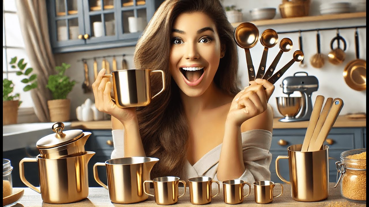 🥄 LIFETOWE Gold Measuring Cups and Spoons Set of 15 | Best Gold ...