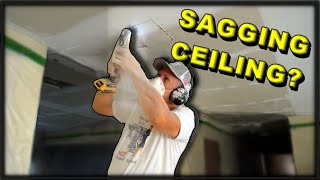How to Cut Out a SAGGING WATER DAMAGED CEILING by That Kilted Guy DIY Home Improvement 4,421 views 6 months ago 15 minutes
