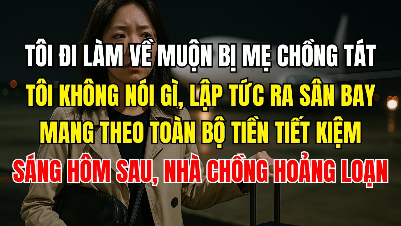 Tôi đi làm về muộn, Mẹ chồng tát tôi một cái ngã lăn ra đất, tôi không nói gì, lập tức ra sân bay, m