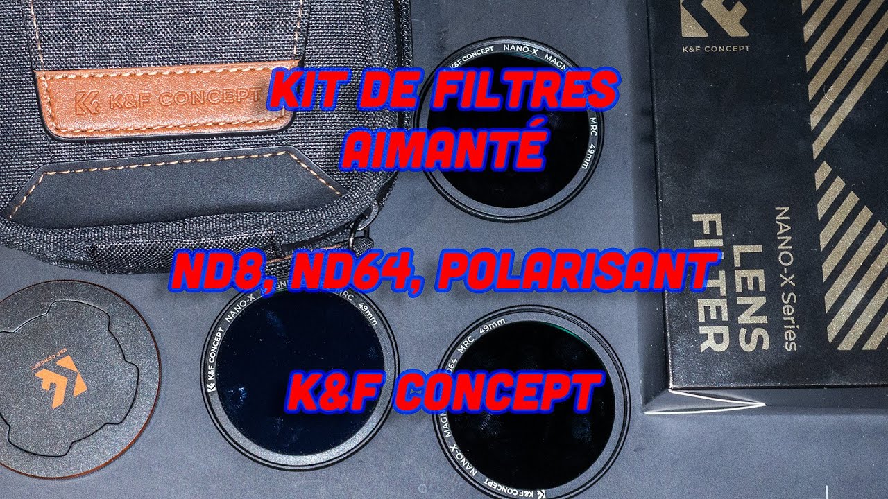 Kit de filtres aimanté k&f concept : polarisant, ND8 et ND64