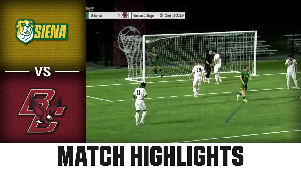 Siena vs. Boston College Match Highlights | 2024 ACC Men's Soccer