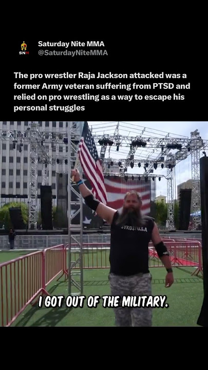 The wrestler Raja Jackson attacked was a Veteran with PTSD 😳. #ufc #rampagejackson #rajajackson