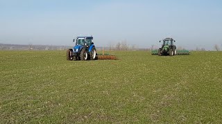 Вносим селитру и закрываем влагу ротационной бороной. New Holland vs DEUTZ-FAHR