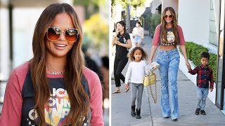 Chrissy Teigen Is One Stylish Mama For The Melrose Gelato Festival