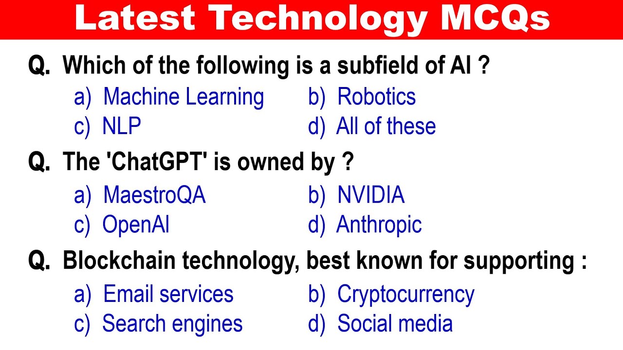 Latest Technology MCQs 2026 | 100% Exam Ready 