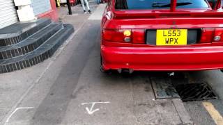 VERY LOUD Mitsubishi Evo 2 Anti-lag and flames