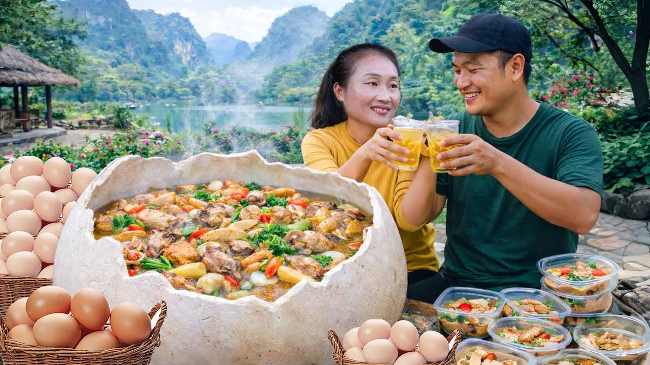Single girl harvesting duck eggs, pumpkins, how to make bamboo flooring, delicious cooking