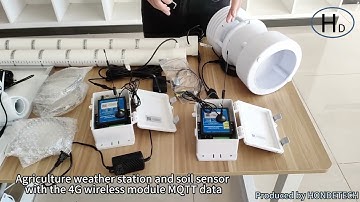 Agriculture weather station and soil sensor with the 4G wireless module MQTT data