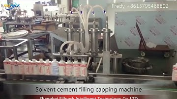 Solvent cement bottle filling capping machine, PVC glue filling machine