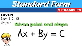 Equation of Line Standard Form | Given Point and Slope