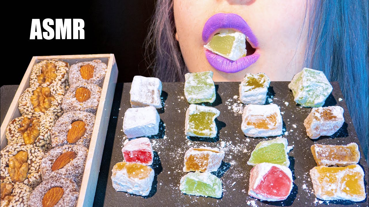 ASMR: STICKY TURKISH DELIGHT LOKUM & FIG CANDY | Middle Eastern Candy 🍭 ~ Relaxing [No Talking|V] 😻