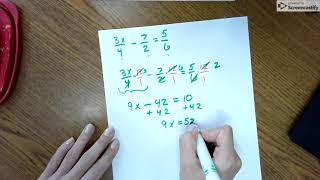 Solving Equations with Fractions - Fraction Busters