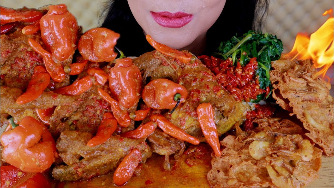 ASMR AYAM KAMPUNG KUAH PEDAS | ASMR MUKBANG INDONESIA