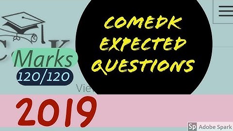 COMEDK MOCK TEST QUESTIONS|| 2019
