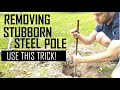 Removing 5 foot Pole From Ground - Stubborn Steel Pole Removal