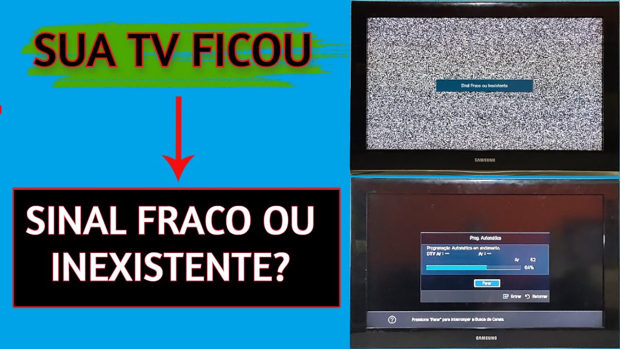 TV Samsung LN32B530 não sintoniza nenhum canal, sinal fraco ou ...