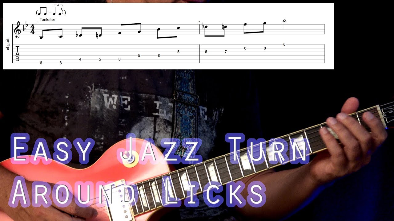 Easy Jazz Turn Around Licks Guitar Lesson YouTube