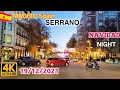 [4K] SERRANO Madrid Spain CHRISTMAS/NAVIDAD Beautiful Street Light Display NIGHT WALK TOUR 19Dec2021