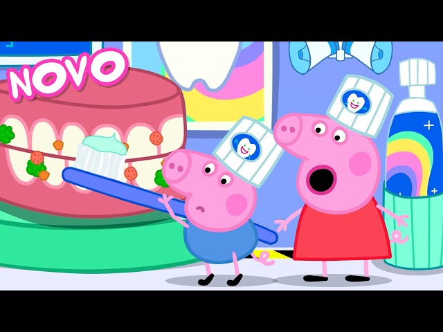 Peppa Pig Português Brasil | A Fábrica de Pasta de Dente | NOVO Contos da Peppa Pig class=