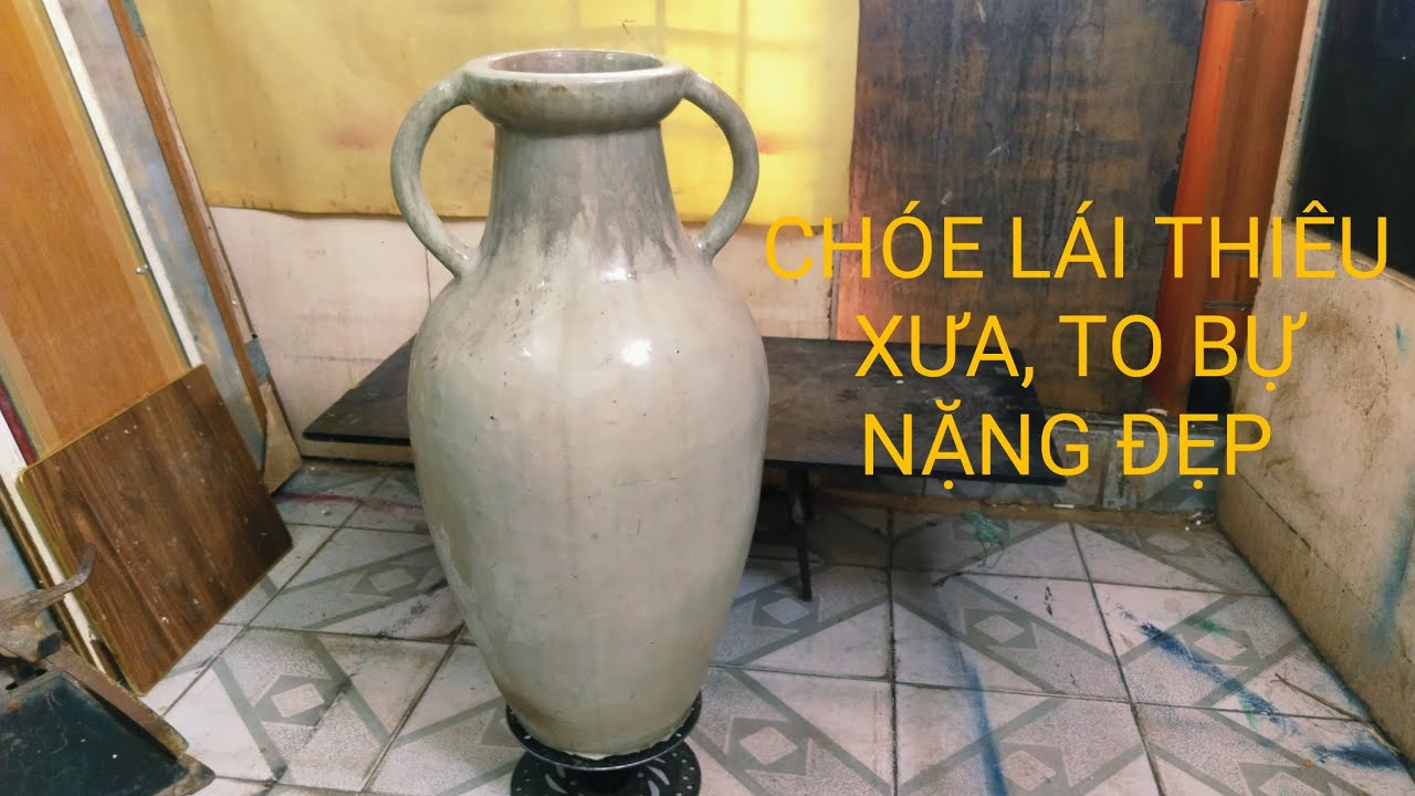 VINTAGE BIEN HOA CERAMIC JAR, LARGE AND BEAUTIFUL, EVENING OF 6/15